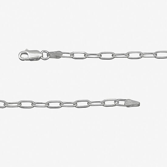 Made in Italy Unisex Adult Sterling Silver 18 Inch Paperclip Chain Necklace