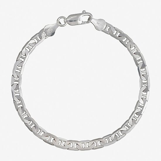 Made in Italy Unisex Adult Sterling Silver 7.5 Inch Solid Curb Chain Bracelet