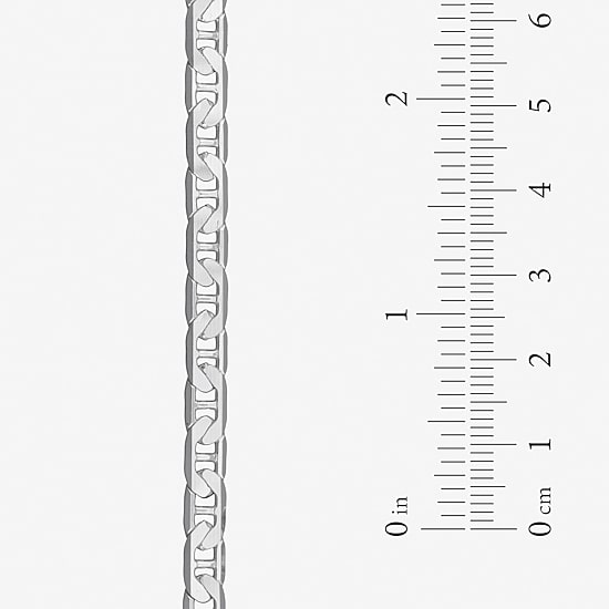 Made in Italy Unisex Adult Sterling Silver 7.5 Inch Solid Curb Chain Bracelet
