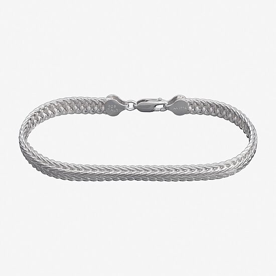 Made in Italy Unisex Adult Sterling Silver 8 1/2 Inch Solid Link Chain Bracelet