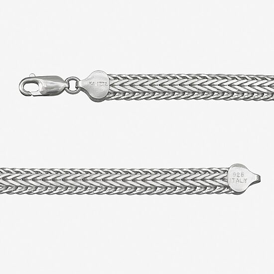 Made in Italy Unisex Adult Sterling Silver 8 1/2 Inch Solid Link Chain Bracelet