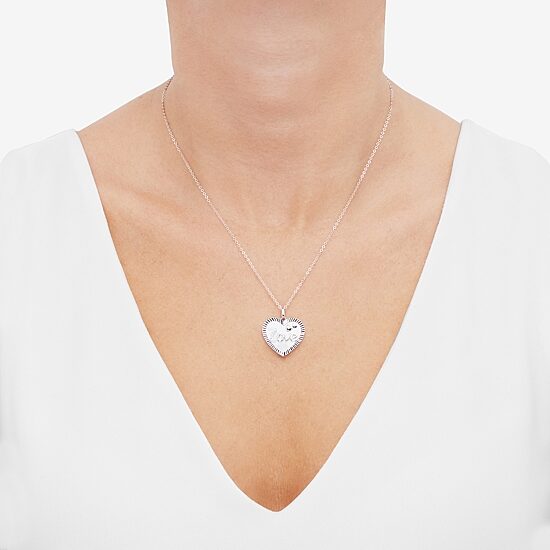 Limited Quantities! "Love" Womens White Mother Of Pearl Sterling Silver Heart 18 Inch Pendant Necklace
