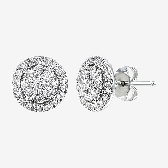 Limited Quantities! (H-I / Si1-Si2) 1 CT. T.W. Lab Grown White Diamond 10K Gold 9mm Round Stud Earrings