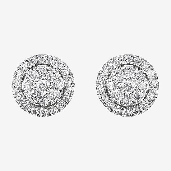 Limited Quantities! (H-I / Si1-Si2) 1 CT. T.W. Lab Grown White Diamond 10K Gold 9mm Round Stud Earrings