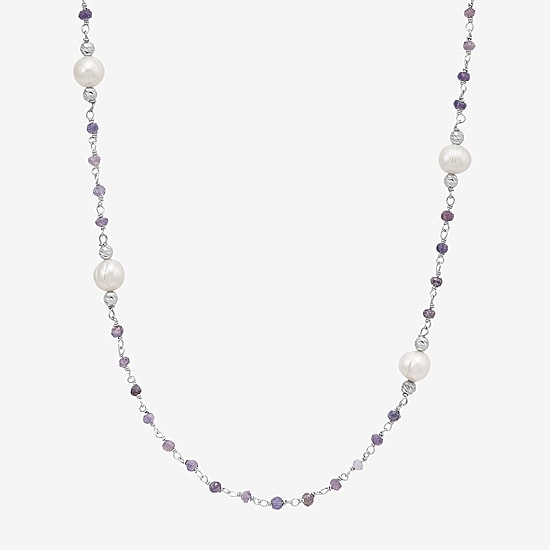 Limited Quantities! Womens White Sterling Silver 36 Inch Strand Necklace