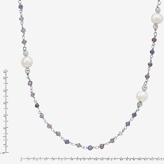 Limited Quantities! Womens White Sterling Silver 36 Inch Strand Necklace