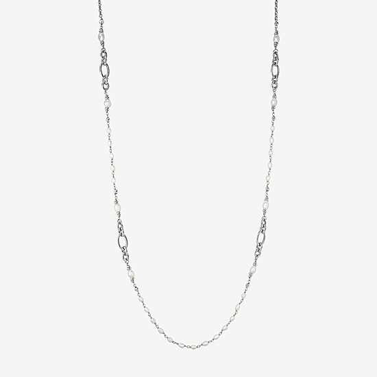 Limited Quantities! Womens White Sterling Silver 36 Inch Strand Necklace