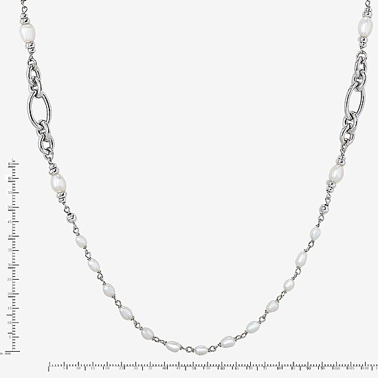 Limited Quantities! Womens White Sterling Silver 36 Inch Strand Necklace