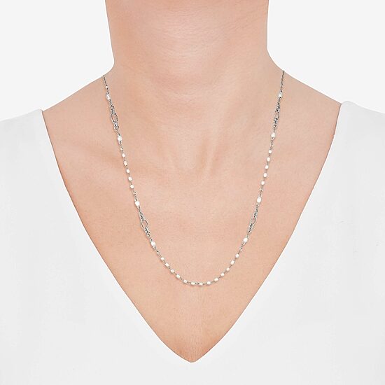 Limited Quantities! Womens White Sterling Silver 36 Inch Strand Necklace