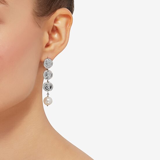 Limited Quantities! Womens Dyed White Cultured Freshwater Pearl Sterling Silver Drop Earrings
