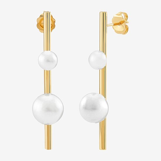 Limited Quantities! Womens Dyed White Cultured Freshwater Pearl 14K Gold Drop Earrings