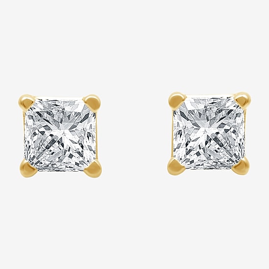 ( G/SI1-SI2 ) 3/8 CT. T.W. Lab-Grown Diamond Princess-cut Stud Earrings in 10K Gold