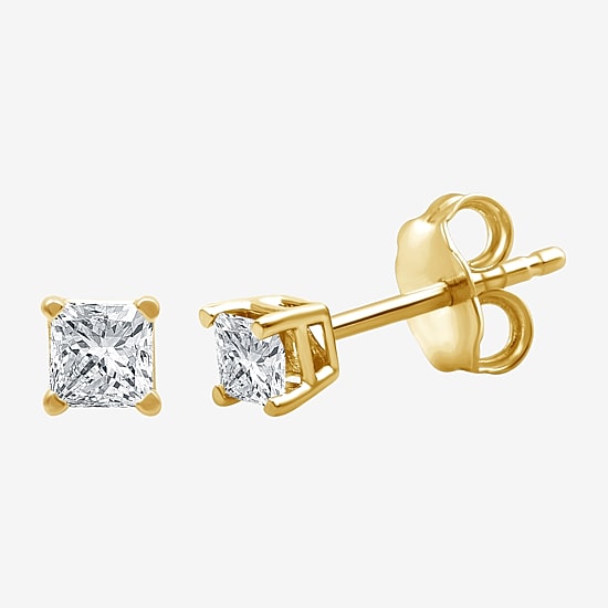 ( G/SI1-SI2 ) 3/8 CT. T.W. Lab-Grown Diamond Princess-cut Stud Earrings in 10K Gold