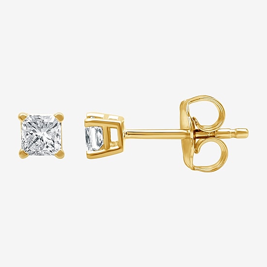 ( G/SI1-SI2 ) 3/8 CT. T.W. Lab-Grown Diamond Princess-cut Stud Earrings in 10K Gold