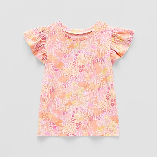 Okie Dokie Toddler & Little Girls Round Neck Short Sleeve Regular Fit Graphic T-Shirt