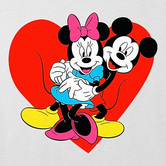 Disney Collection Little & Big Kid Girls Crew Neck Short Sleeve Regular Fit Mickey Mouse Minnie Mouse Graphic T-Shirt
