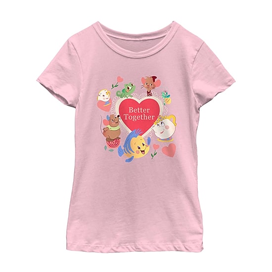 Disney Collection Little & Big Kid Girls Crew Neck Short Sleeve Regular Fit Princess Graphic T-Shirt