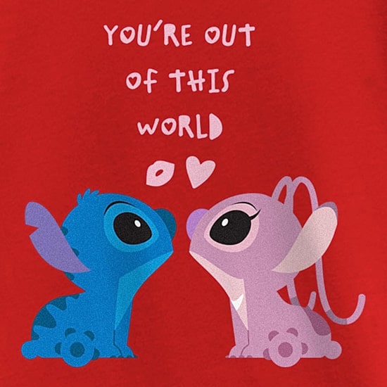 Disney Collection Little & Big Kid Girls Crew Neck Short Sleeve Regular Fit Lilo & Stitch Graphic T-Shirt