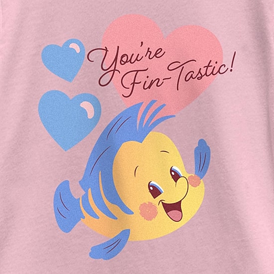 Disney Collection Flounder Little & Big Kid Girls Crew Neck Short Sleeve Regular Fit The Little Mermaid Graphic T-Shirt