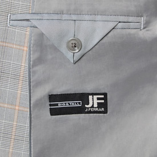 J. Ferrar Mens Big and Tall Plaid Regular Fit Sport Coat