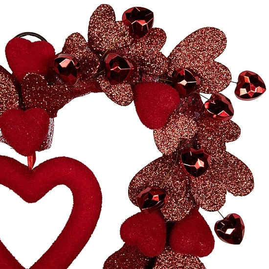 Northlight Red Heart Shaped Glitter Wreath