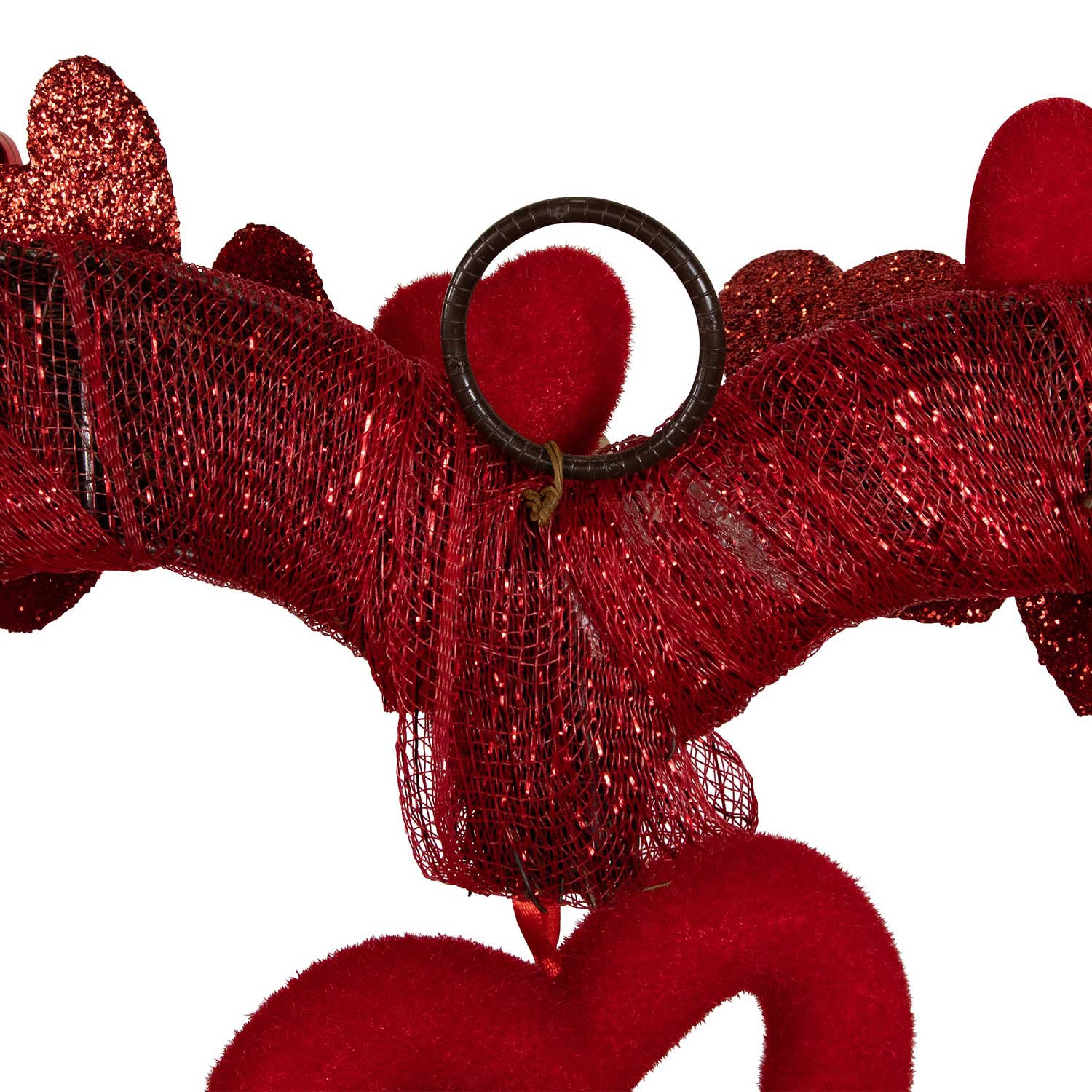 Northlight Red Heart Shaped Glitter Wreath