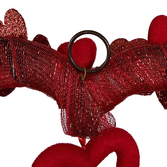 Northlight Red Heart Shaped Glitter Wreath