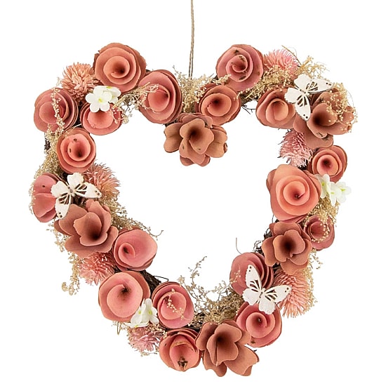 Northlight Rose Heart Spring Wreath