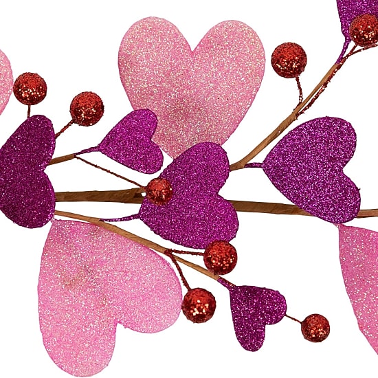 Northlight Glittered Hearts And Berries Valentines Day Indoor Garland
