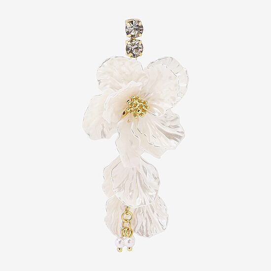 Bijoux Bar Gold Tone Womens Flower Drop Earrings
