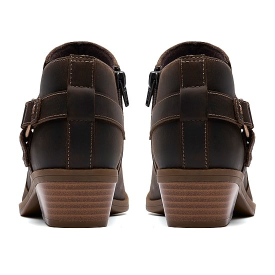 Clarks Womens Danyelle Gema Stacked Heel Booties