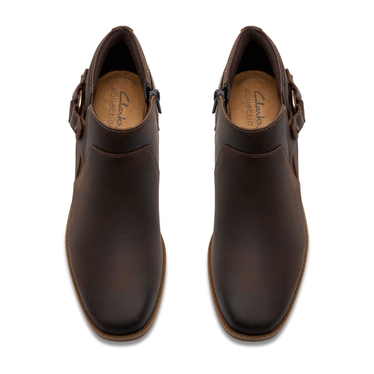 Clarks Womens Danyelle Gema Stacked Heel Booties