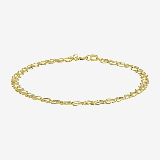 Gold Addiction Womens 10K Gold 7.5 Inch Semisolid Link Chain Bracelet