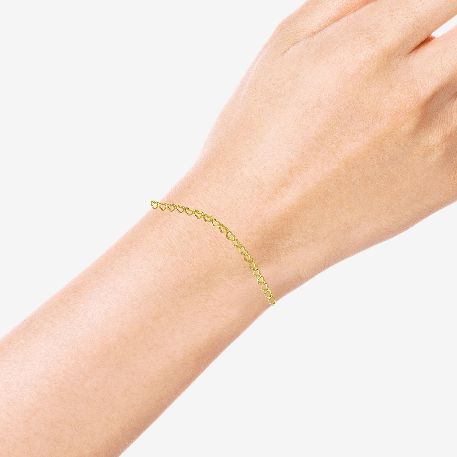 Gold Addiction Womens 10K Gold 7.5 Inch Semisolid Link Chain Bracelet