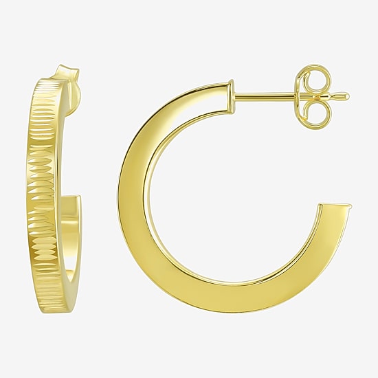 Made in Italy Womens 10K Gold 20mm Round Hoop Earrings