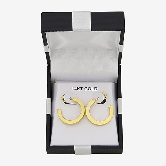 Made in Italy Womens 10K Gold 20mm Round Hoop Earrings