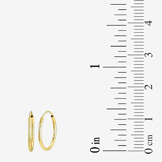 Womens 14K Gold Round 3 Pair Earring Set