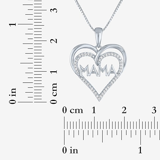 (G-H / Si2-I1) Womens 1/10 CT. T.W. Lab Grown White Diamond Sterling Silver Heart 18 Inch Pendant Necklace