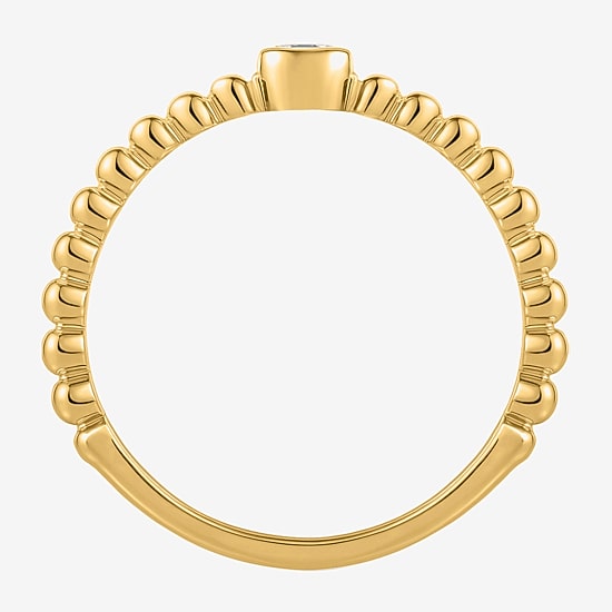 (I / I2) Womens 1/10 CT. T.W. Lab Grown White Diamond 14K Gold Over Silver Cocktail Ring