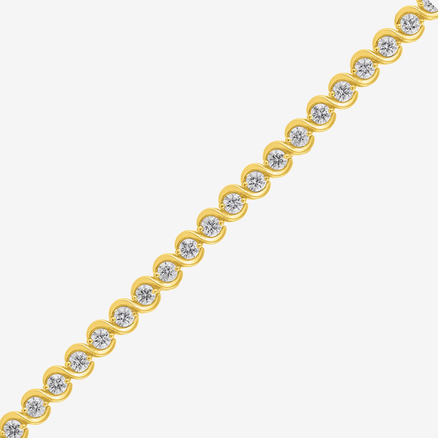 (I / I2) Womens 3 CT. T.W. Lab Grown White Diamond 14K Gold Over Silver 7.25 Inch Tennis Bracelet
