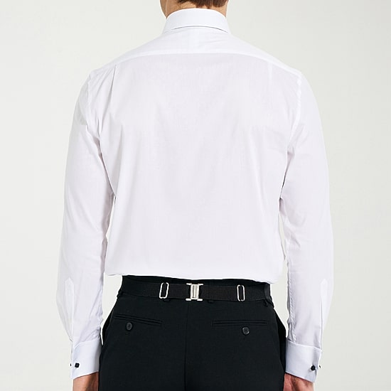 Nick Graham 4-Piece Tuxedo Spread Collar Long Sleeve Stretch Fabric Tuxedo Shirt