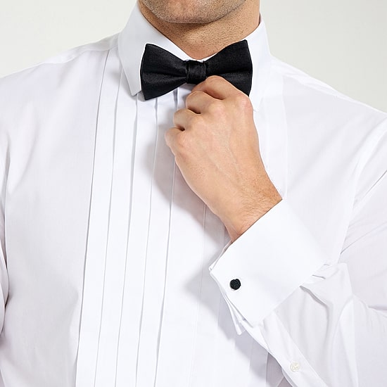 Nick Graham 4-Piece Tuxedo Spread Collar Long Sleeve Stretch Fabric Tuxedo Shirt