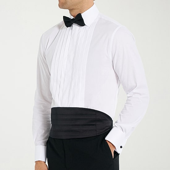 Nick Graham 4-Piece Tuxedo Spread Collar Long Sleeve Stretch Fabric Tuxedo Shirt