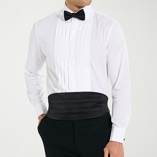 Nick Graham 4-Piece Tuxedo Spread Collar Long Sleeve Stretch Fabric Tuxedo Shirt