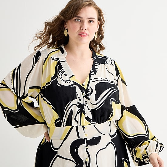 Premier Amour Womens Plus V Neck Long Sleeve Puffed Maxi Dress