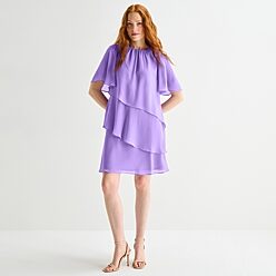 jessica howard short sleeve shift dress Jessica Howard Petite Ruffle-Trim Sleeveless Shift Dress - Hot Pink
