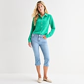 St. John's Bay Womens Tall Mid Rise Capri Jean