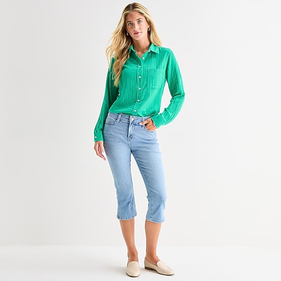 St. John's Bay Womens Tall Mid Rise Capri Jean