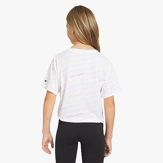 Champion Tie Front Big Kid Girls Crew Neck Short Sleeve Relaxed Fit Graphic T-Shirt