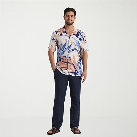 Cubavera Mens Short Sleeve Classic Fit Button-Down Shirt